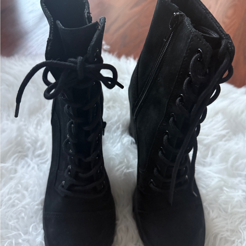 Aldo Black Lace-Up Boots